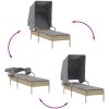 Solsäng med tak och bord beige konstrotting vidaXL – miniatyr 8