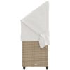 Solsäng med tak och dynor beige konstrotting vidaXL – miniatyr 7
