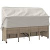 Solsäng med tak och dynor beige konstrotting vidaXL – miniatyr 8
