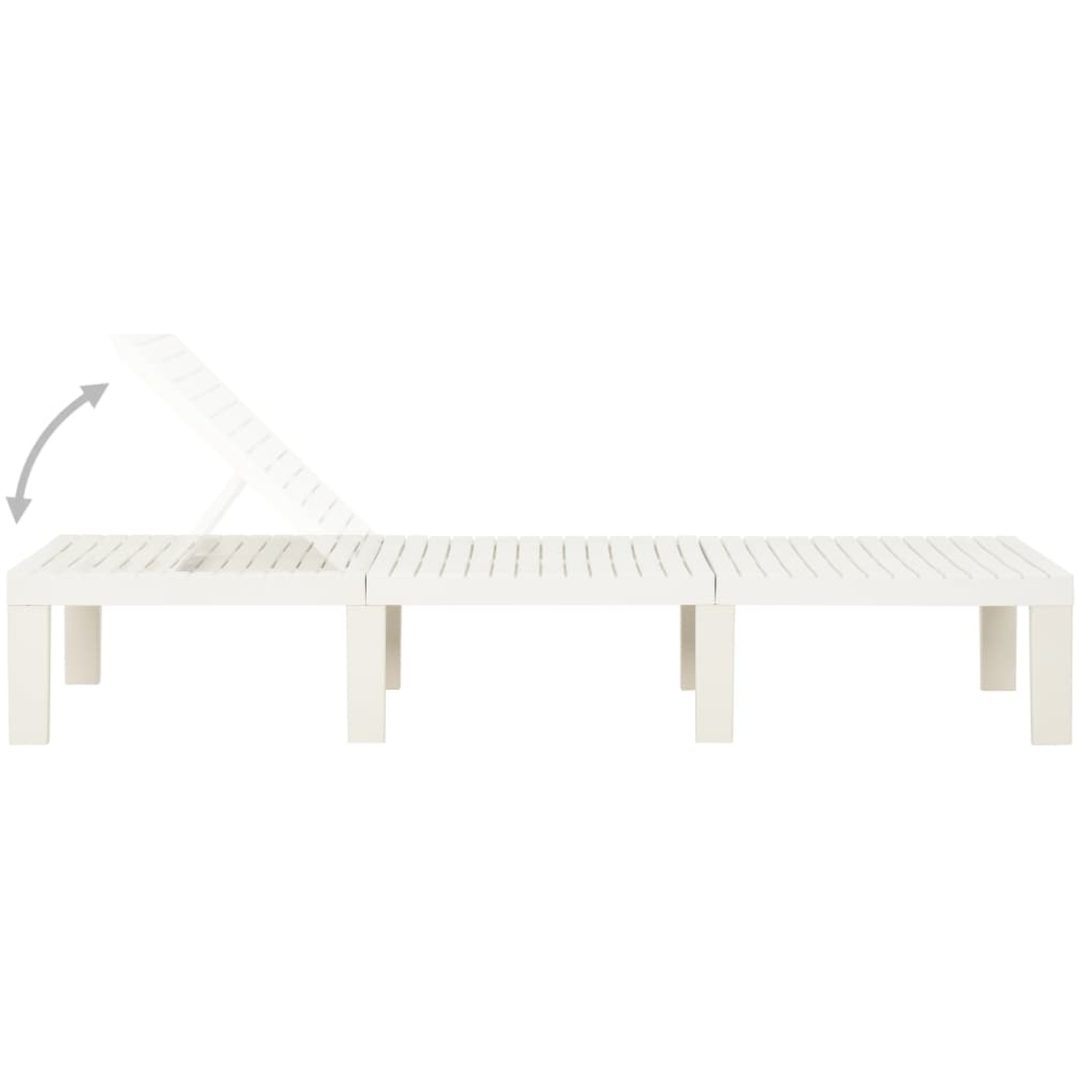 Solsäng plast vit vidaXL – bild 4
