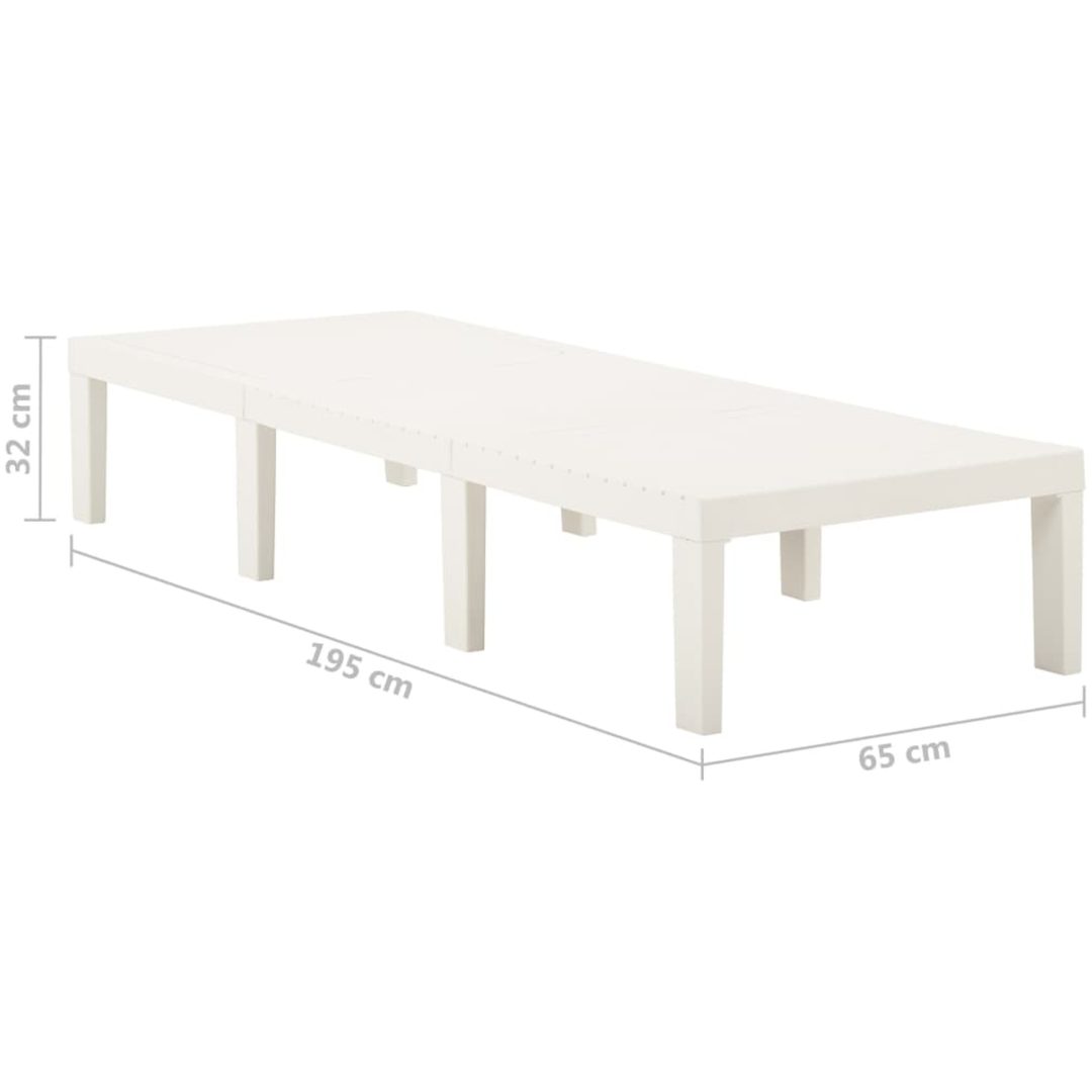 Solsäng plast vit vidaXL – bild 8