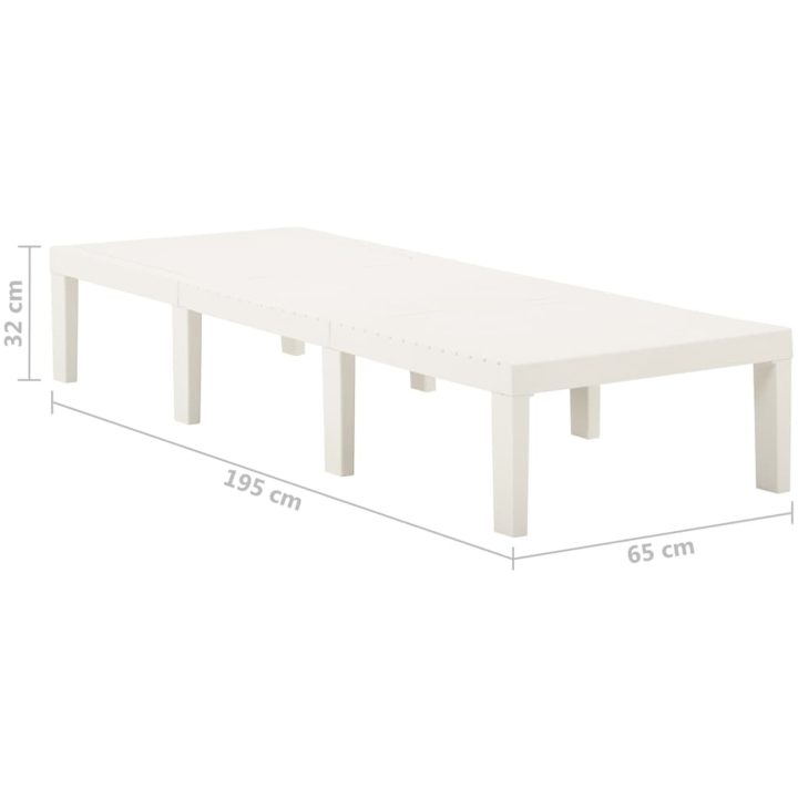 Solsäng plast vit vidaXL – bild 8