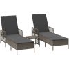 Solsäng Set 3 delar Grå och mörkgrå PE Rattan UV-säkra material vidaXL 35 x 35 x 32cm – miniatyr 2