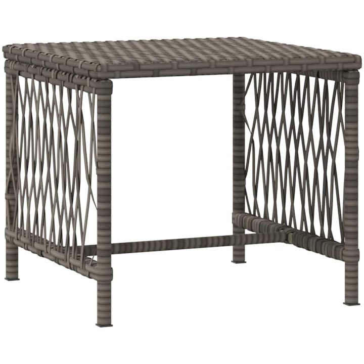 Solsäng Set 3 delar Grå och mörkgrå PE Rattan UV-säkra material vidaXL 35 x 35 x 32cm – bild 6