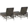 Solsäng Set 3 delar Grå och mörkgrå PE Rattan UV-säkra material vidaXL 35 x 35 x 32cm – miniatyr 8