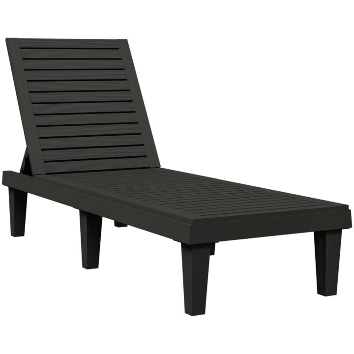 Solsäng svart 155x58x83 cm polypropylen vidaXL – bild 2