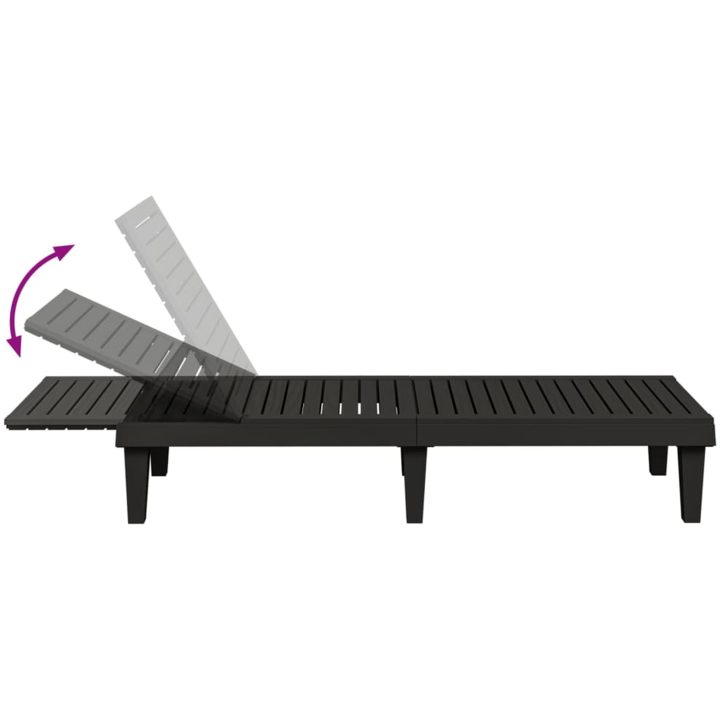 Solsäng svart 155x58x83 cm polypropylen vidaXL – bild 6