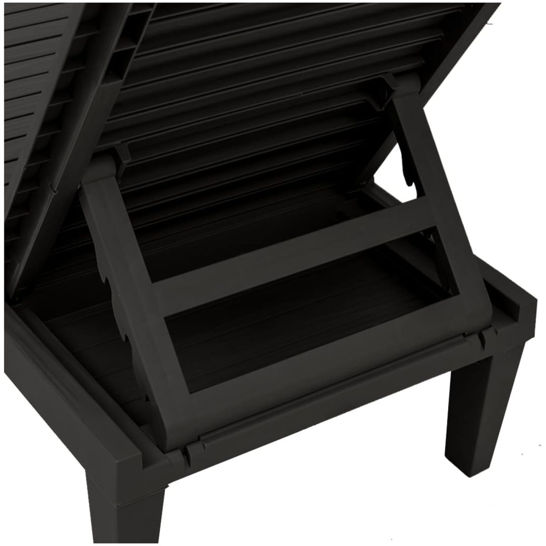Solsäng svart 155x58x83 cm polypropylen vidaXL – bild 8