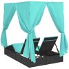 solsäng Svart Pulverlackerad stål & Polyester vidaXL Dubbel – miniatyr 7