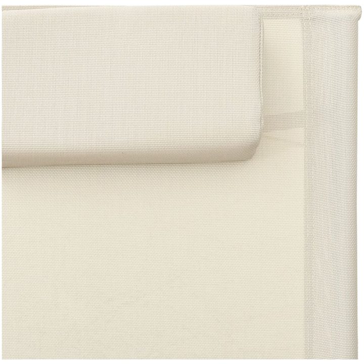 Solsäng textilen gräddvit och grå vidaXL – bild 6