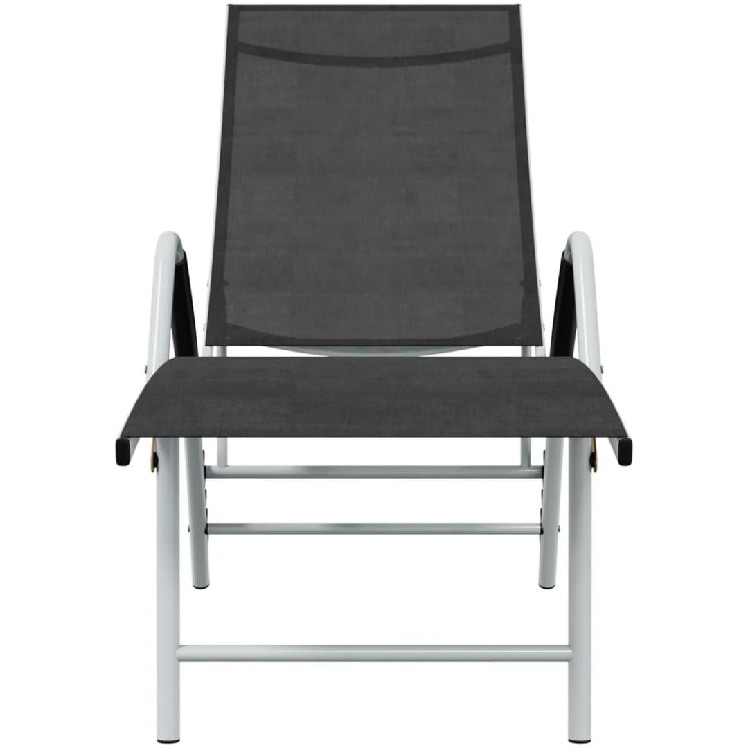 Solsäng textilen och aluminium svart vidaXL – bild 3