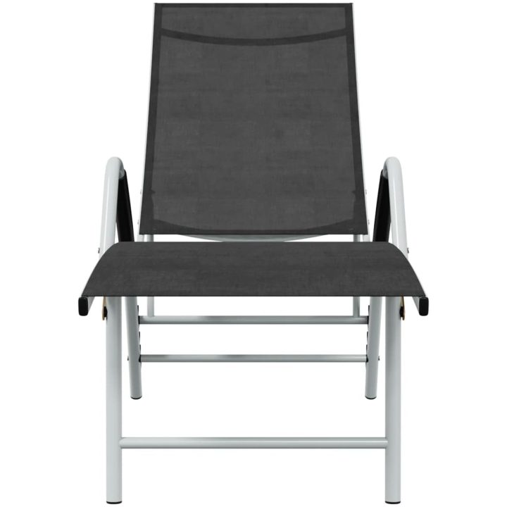 Solsäng textilen och aluminium svart vidaXL – bild 3