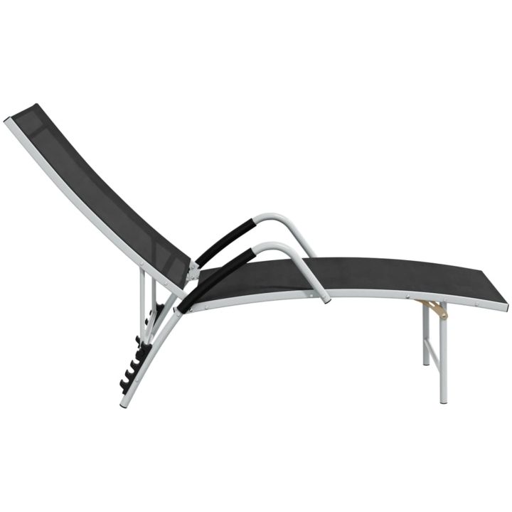 Solsäng textilen och aluminium svart vidaXL – bild 4