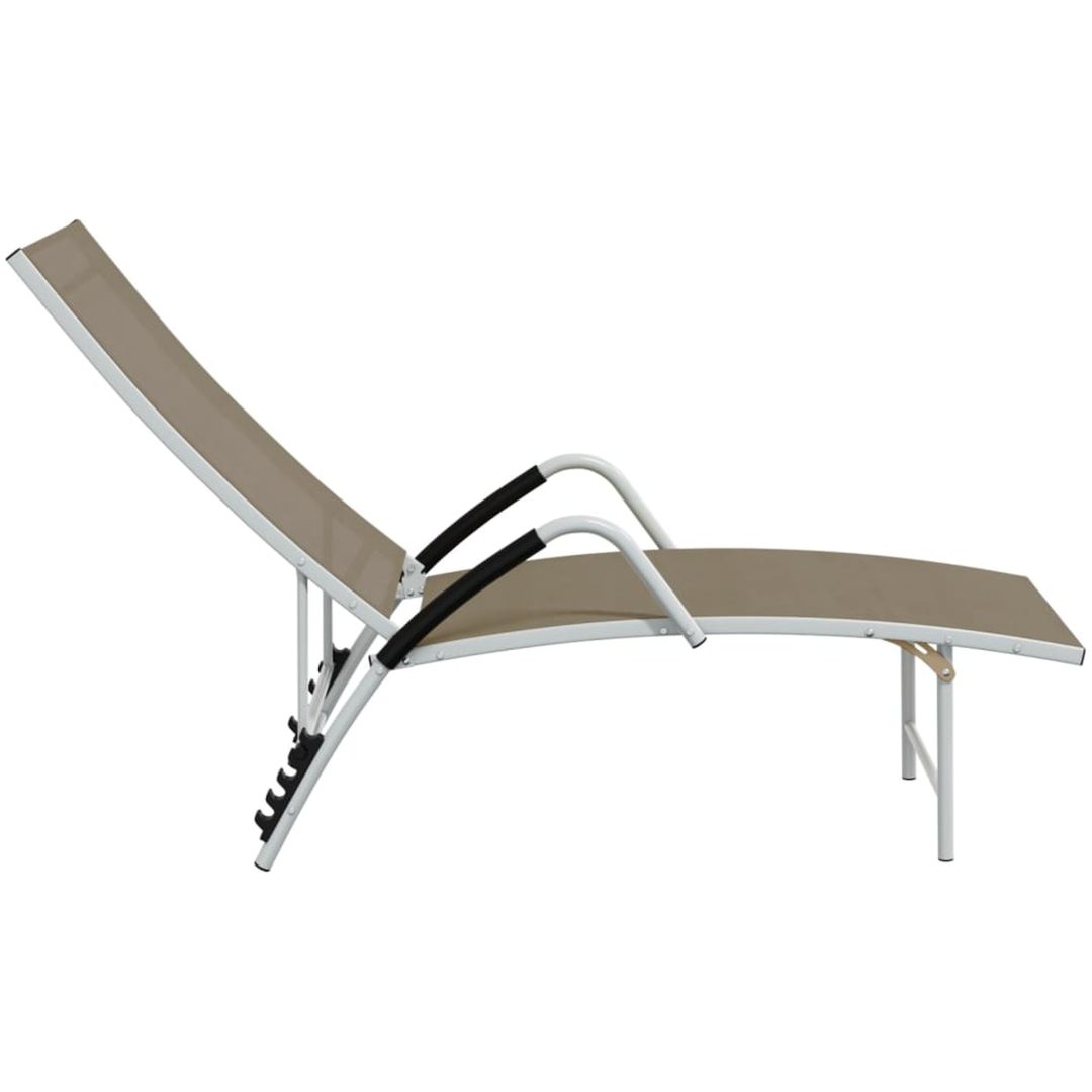 Solsäng textilen och aluminium taupe vidaXL – bild 4
