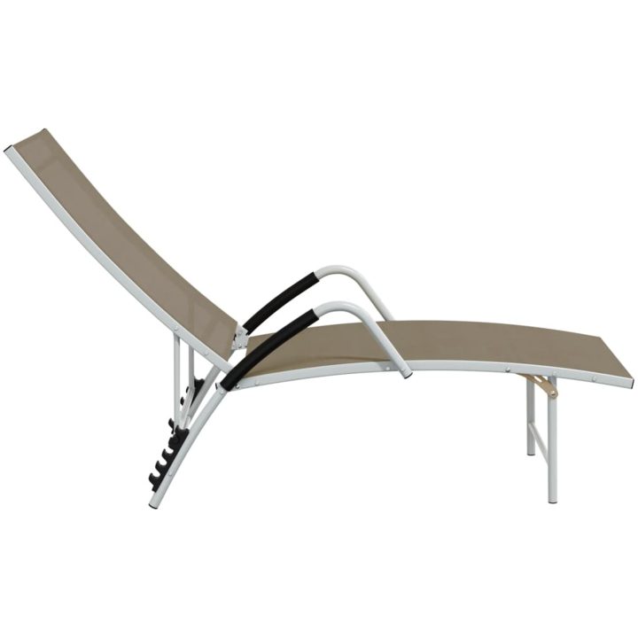 Solsäng textilen och aluminium taupe vidaXL – bild 4
