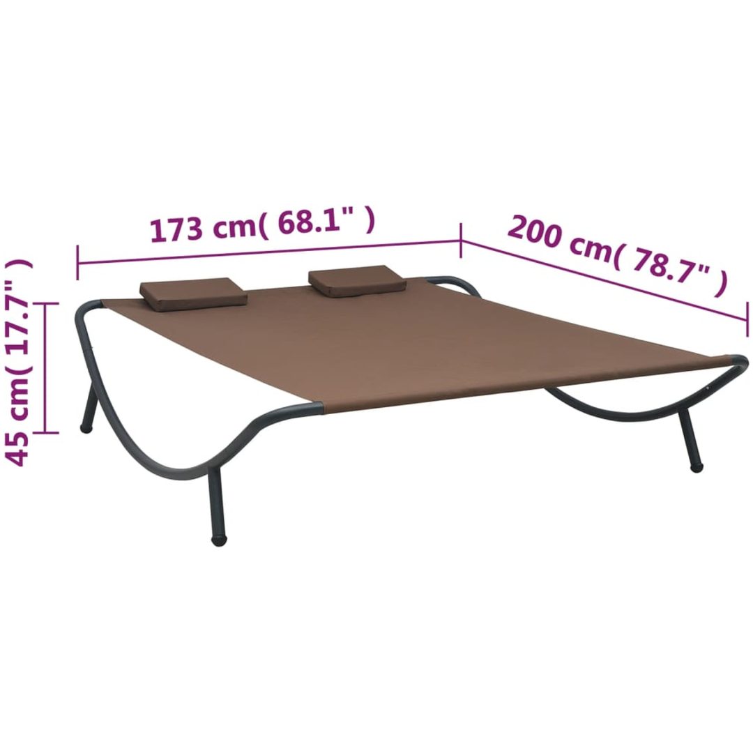 Solsäng tyg brun vidaXL – bild 7