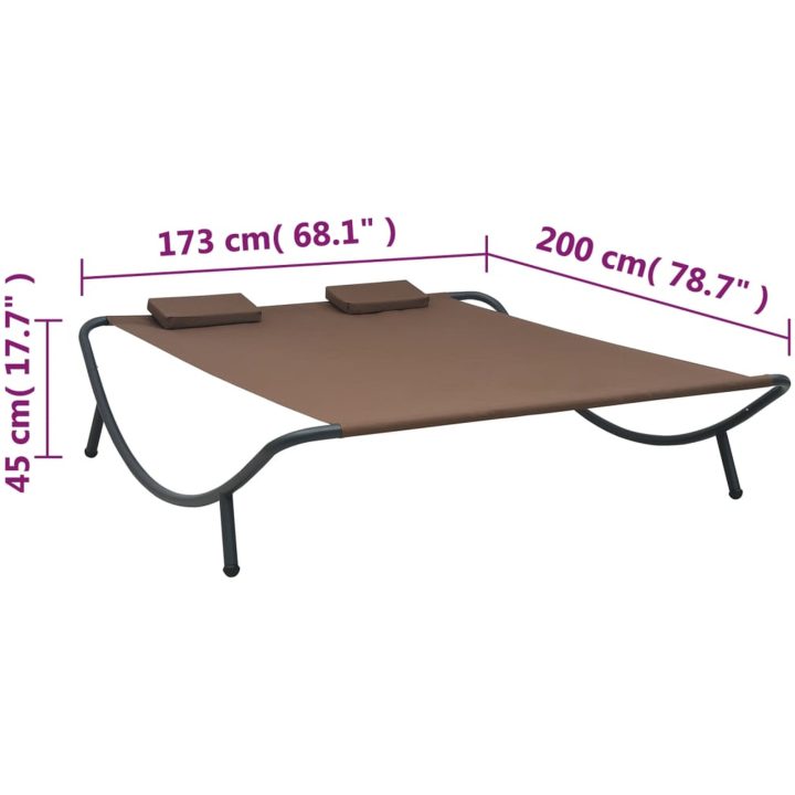Solsäng tyg brun vidaXL – bild 7