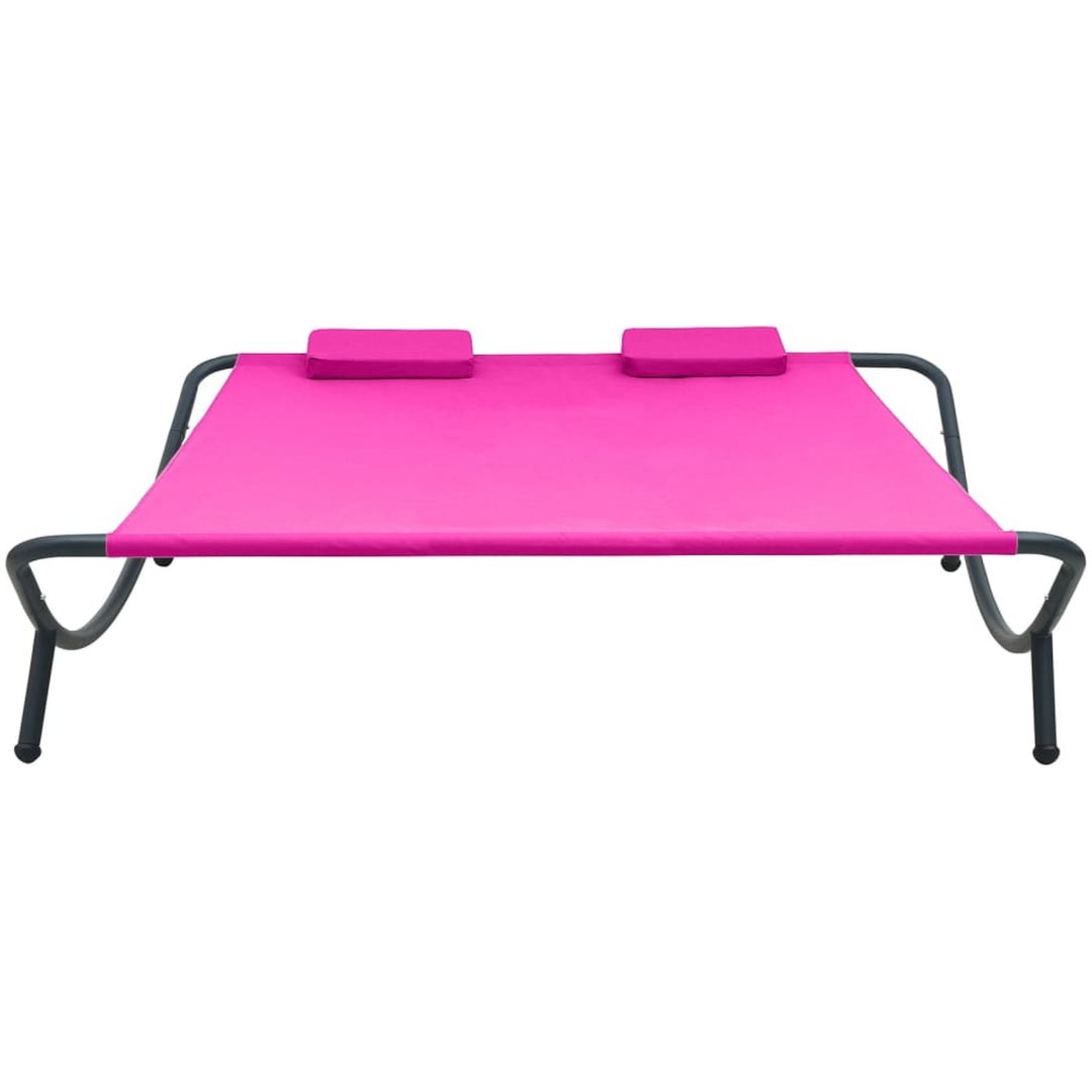 Solsäng tyg rosa vidaXL – bild 2
