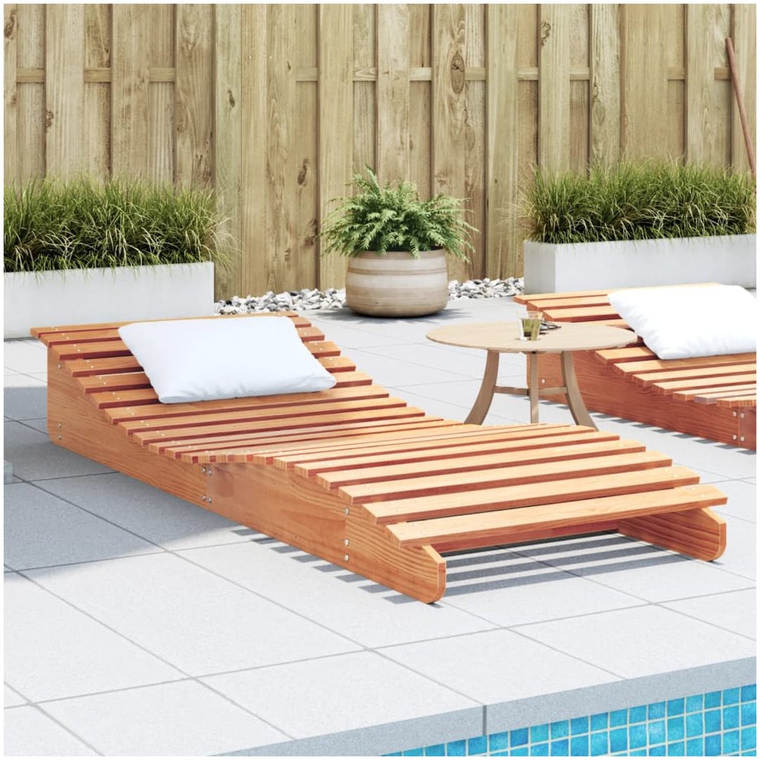 Solsäng vaxbrun massiv furu vidaXL 205 x 80 x 31.5 cm