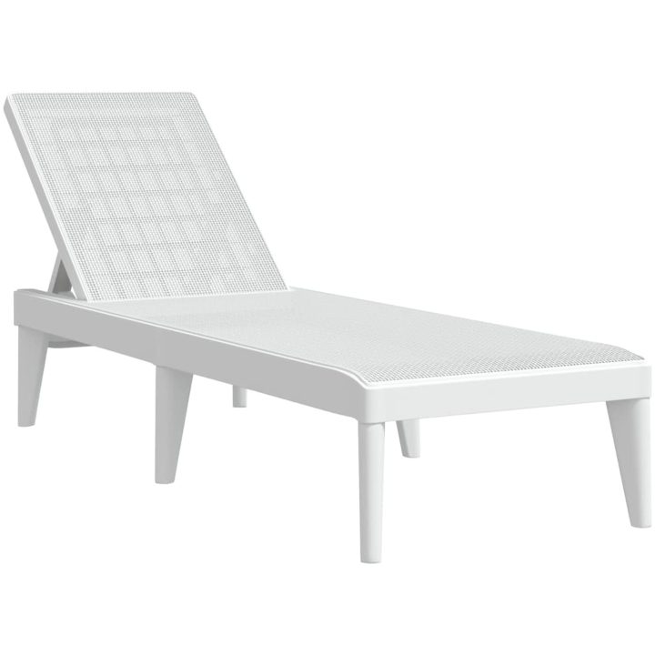 Solsäng vit 186x60x29 cm PP vidaXL – bild 2