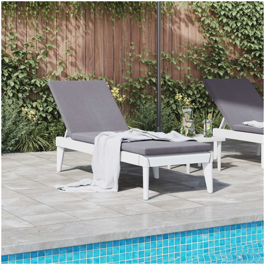 Solsäng vit 186x60x29 cm PP vidaXL – bild 3