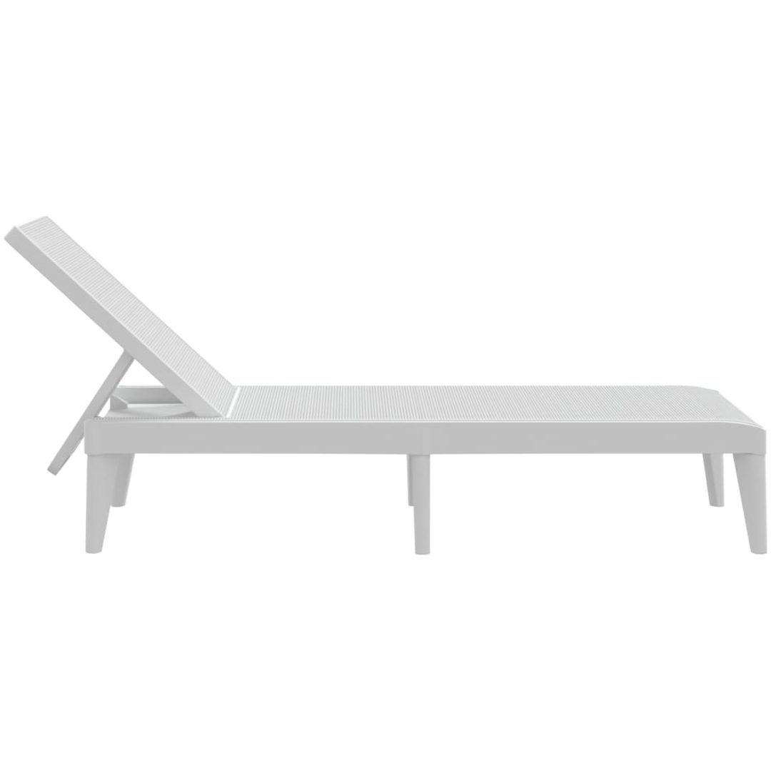 Solsäng vit 186x60x29 cm PP vidaXL – bild 5