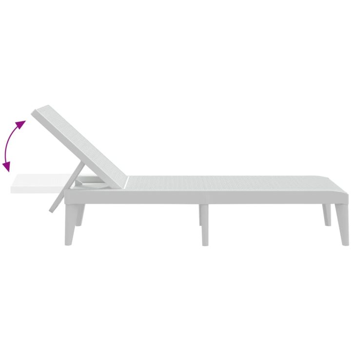 Solsäng vit 186x60x29 cm PP vidaXL – bild 7