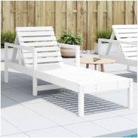 Solsäng vit 199,5x62x55 cm massiv furu vidaXL