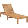 Solsängar 2 st massiv teak vidaXL – miniatyr 2