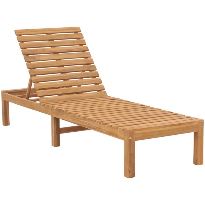 Solsängar 2 st massiv teak vidaXL – bild 2