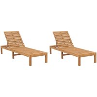 Solsängar 2 st massiv teak vidaXL