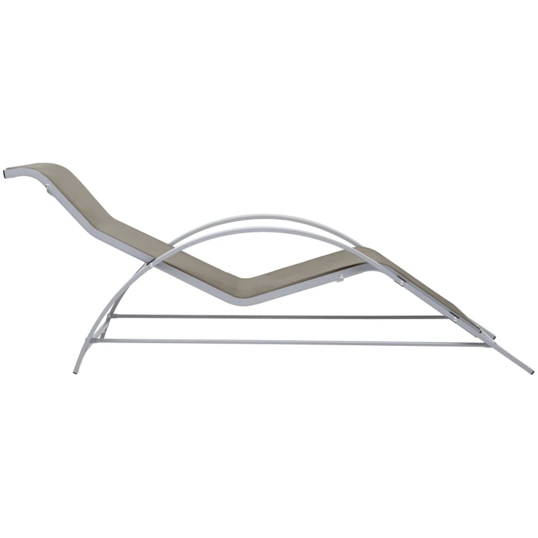 Solsängar 2 st med bord aluminium taupe vidaXL – bild 5