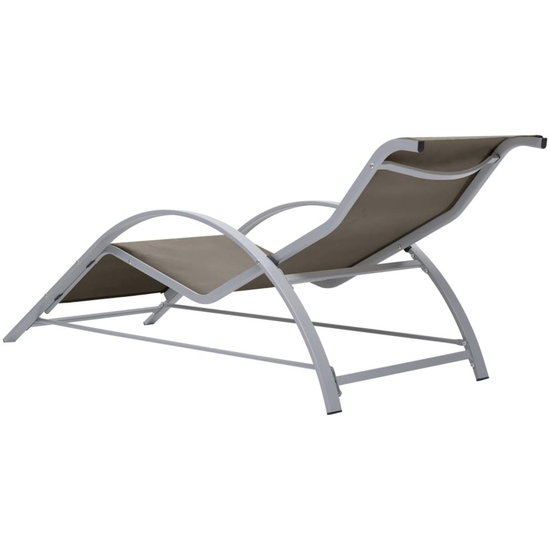 Solsängar 2 st med bord aluminium taupe vidaXL – bild 6