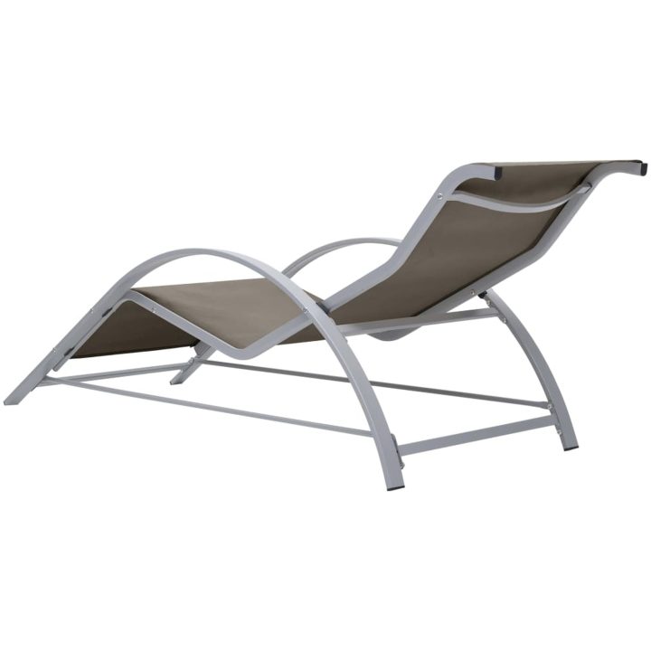 Solsängar 2 st med bord aluminium taupe vidaXL – bild 6