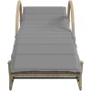 Solsängar 2 st med bord beige konstrotting vidaXL – miniatyr 5