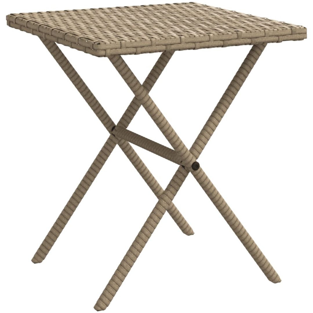 Solsängar 2 st med bord beige konstrotting vidaXL – bild 8