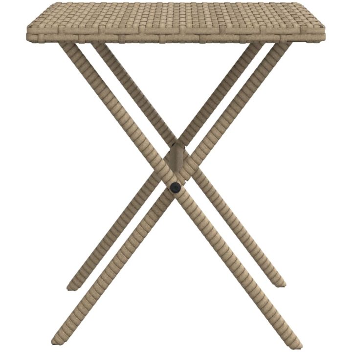 Solsängar 2 st med bord beige konstrotting vidaXL – bild 9