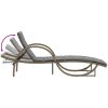 Solsängar 2 st med bord beige konstrotting vidaXL – miniatyr 10