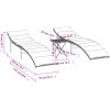 Solsängar 2 st med bord brun konstrotting vidaXL – miniatyr 11