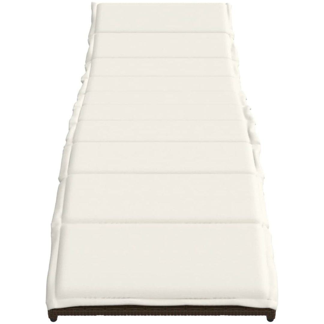 Solsängar 2 st med bord brun konstrotting vidaXL – bild 5