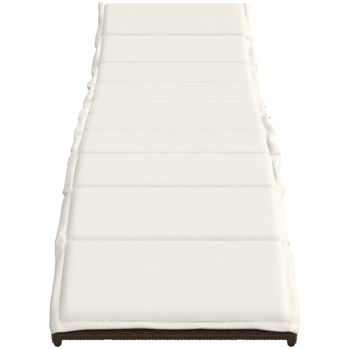 Solsängar 2 st med bord brun konstrotting vidaXL – bild 5