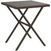 Solsängar 2 st med bord brun konstrotting vidaXL – miniatyr 6