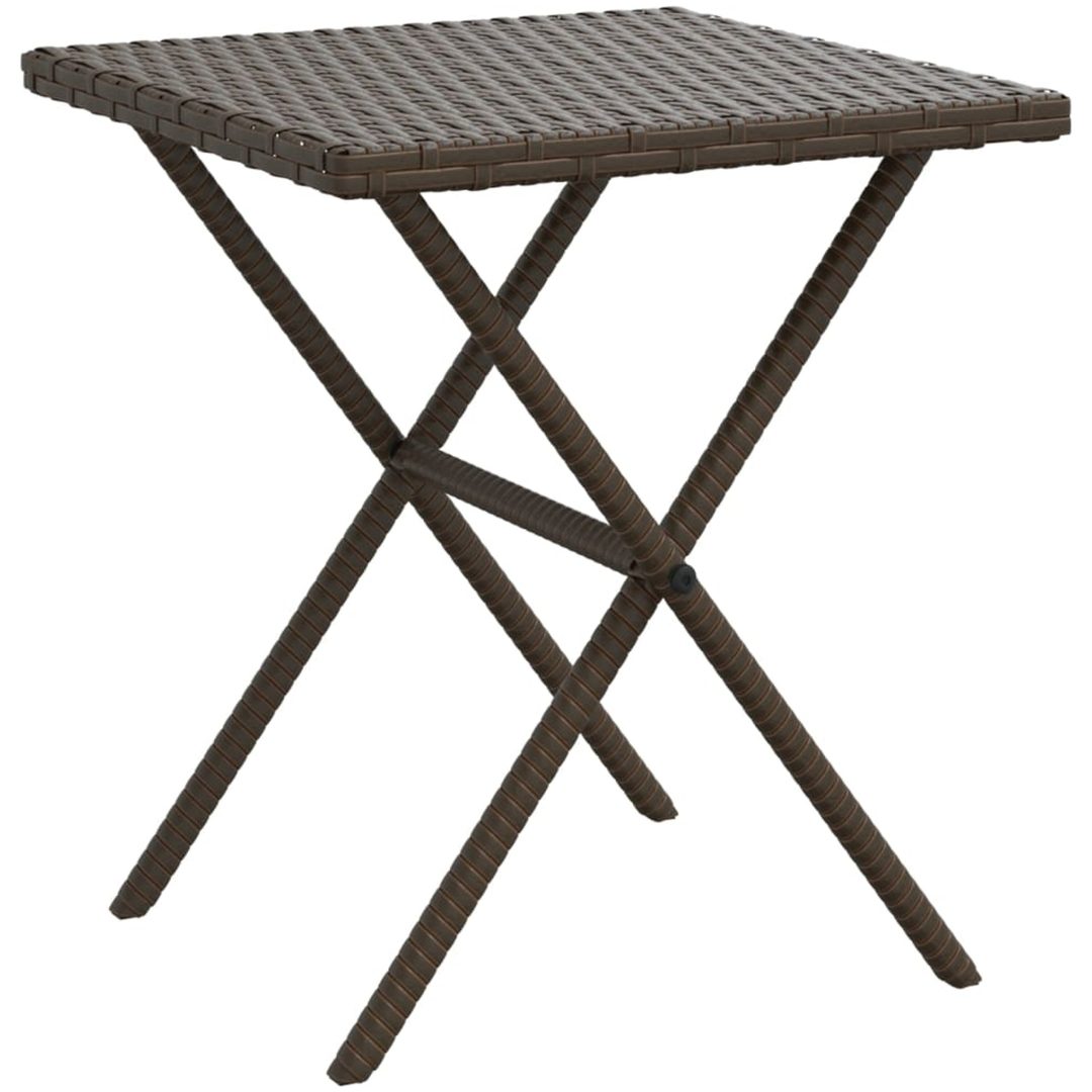 Solsängar 2 st med bord brun konstrotting vidaXL – bild 6