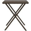Solsängar 2 st med bord brun konstrotting vidaXL – miniatyr 7