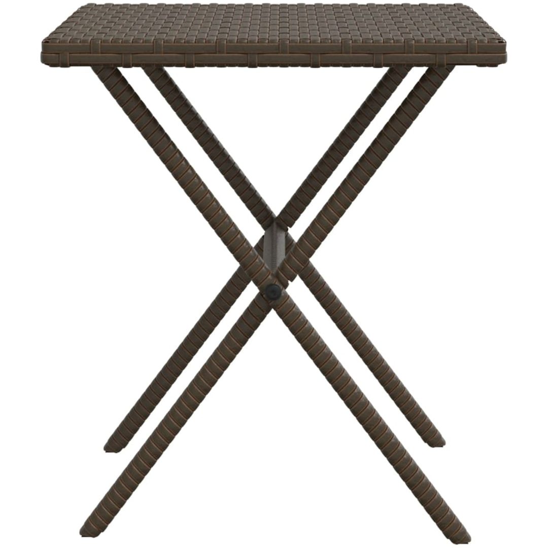Solsängar 2 st med bord brun konstrotting vidaXL – bild 7
