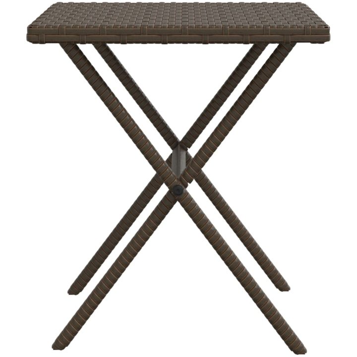 Solsängar 2 st med bord brun konstrotting vidaXL – bild 7