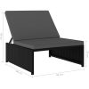 Solsängar 2 st med bord konstrotting svart vidaXL – miniatyr 11