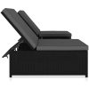 Solsängar 2 st med bord konstrotting svart vidaXL – miniatyr 3