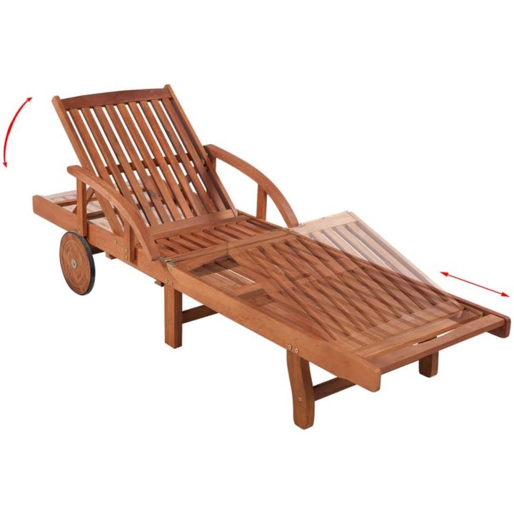 Solsängar 2 st med bord massivt akaciaträ vidaXL – bild 5