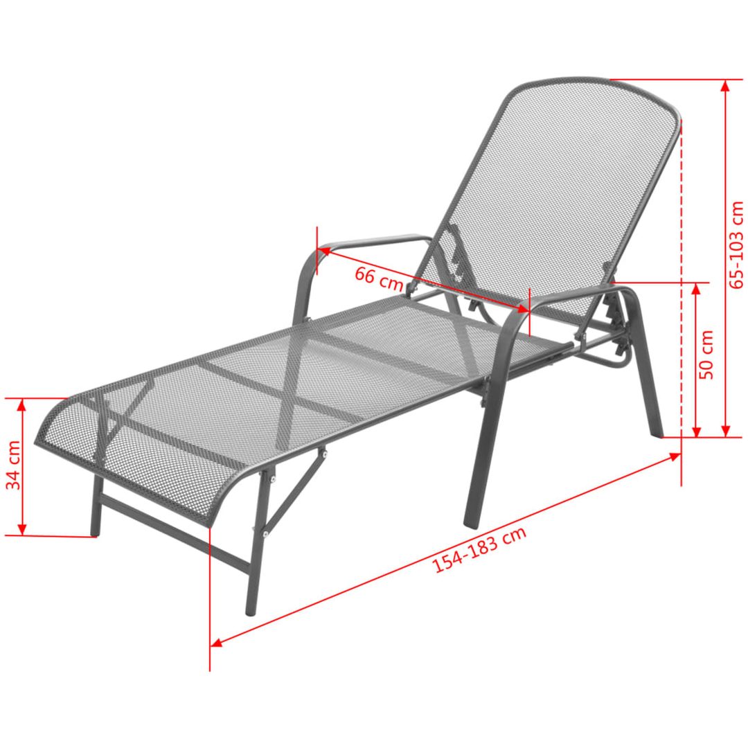 Solsängar 2 st med bord stål antracit vidaXL – bild 12